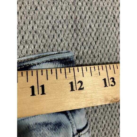 Flying Monkey Super Flare Jeans Women 24"X30" Acid Wash High Rise Distressed - Picture 7 of 11